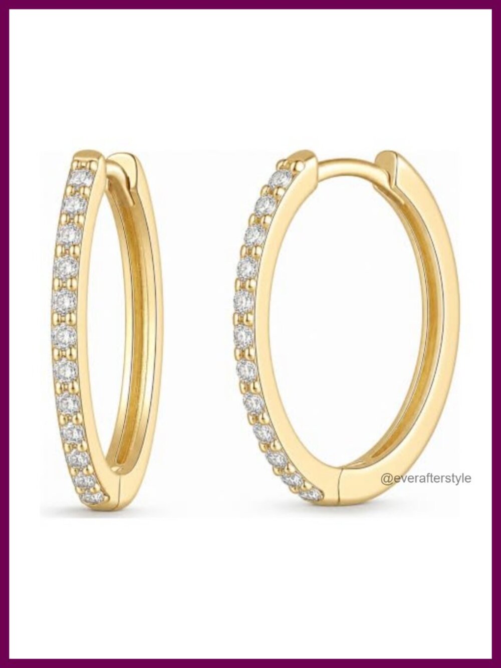 14K Gold Hoop Earrings for Women CZ Round Jewelry Gift
